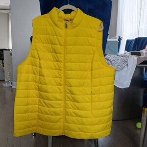 Yellow puffer vest